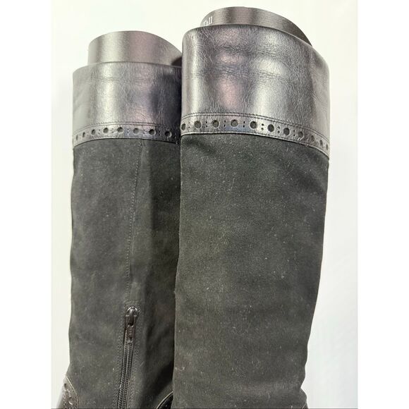 Franco Sarto Women’s black/black leather suede tall riding boot L Torch size 7.5 - Picture 5 of 10